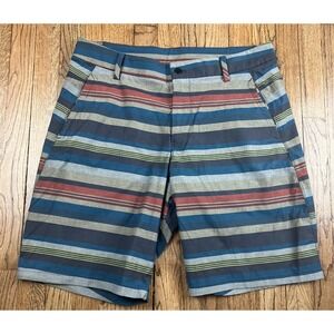 Lululemon Athletica Striped Multi-Color Casual Golf Board Shorts Men's Sz 38